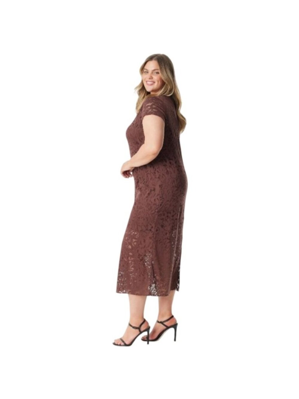 Jessica Simpson Brown Lace Maxi Dress Plus Size 3X - Picture 2 of 10